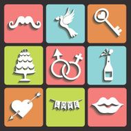 Wedding Design Flat icons for Web and Mobile Vector