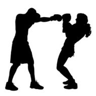 Vector silhouette of a people N281