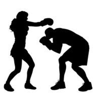 Vector silhouette of a people N285