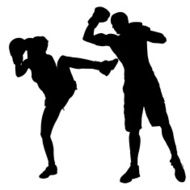 Vector silhouette of a people N286