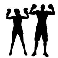 Vector silhouette of a people N287