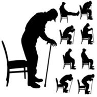 Vector silhouette of a man N802