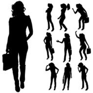 Vector silhouette of a businesswoman N82