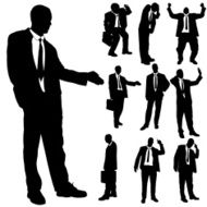 Vector silhouette of business people N82