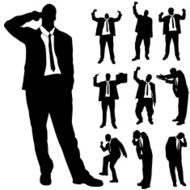 Vector silhouette of business people N83