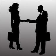 Vector silhouette of business people N86