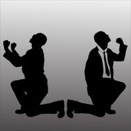 Vector silhouette of businessman N116
