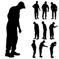 Vector silhouette of old people N172