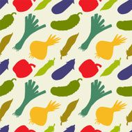 Seamless pattern with silhouettes vegetables N7