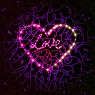 Bright electro heart Valentines day card N2