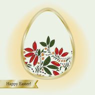 Easter egg with barberry greeting card