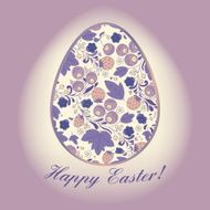 Easter egg with berry lilac greeting card