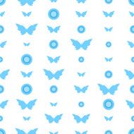 Seamless pattern with butterflies and circles N2
