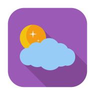 Weather icon Moon stars and clouds N2