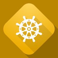 Vector icon of Steering wheel with a long shadow