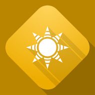 Vector icon of Sun with a long shadow
