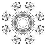 Pattern of snowflakes contours N6