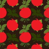 Seamless pattern with silhouettes tomato and parsley