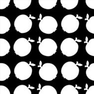 Seamless pattern with apples in black and white N2