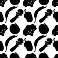 Seamless pattern with silhouettes vegetables N8