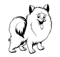 black and white drawing of the dog