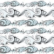 Sea background Hand drawn vector illustration N4