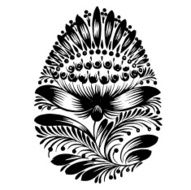 decorative floral silhouette Easter egg N5