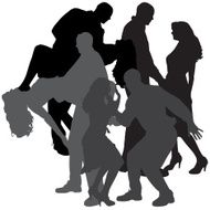 Vector Silhouette Of People N753