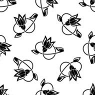 Swirling floral seamless pattern background