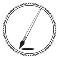 Silhouette paintbrush in black and white vector N2
