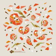 Vector geometric background with stylized apples N4