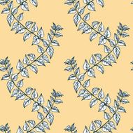 Seamless vector pattern with branches and leaves