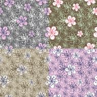 Cherry Flowers background Spring Seamless pattern