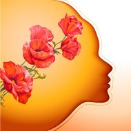 Beautiful young woman with flowers in hair N5