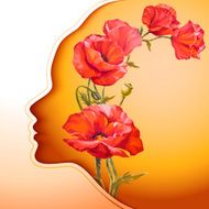 Beautiful young woman with flowers in hair N6