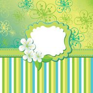 Spring flowers background and strips Design template