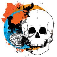 vector sketch abstract tattoo skull