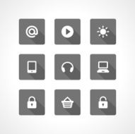 Web site vector icons set shadow effect N11
