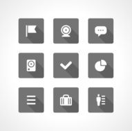 Web site vector icons set shadow effect N12