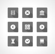 Web site vector icons set shadow effect N13