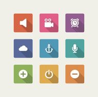 Web site vector icons set shadow effect N16