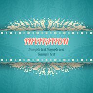 Beautiful floral invitation card in vintage style Vector illust