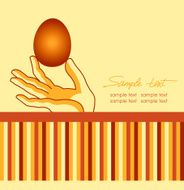 Vector drawing of hand holding an Easter egg