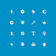 Web site vector icons set bend paper effect N3