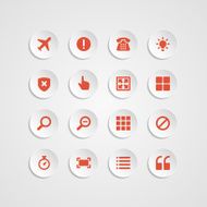 Web site vector icons set bend paper effect N6