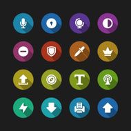 Web site vector icons set shadow effect N17