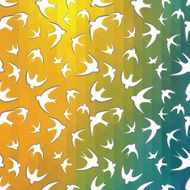 mosaic triangle silhouette of the swallow