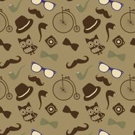 Hipster Retro Vintage Seamless Pattern