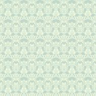 Neutral floral ornament cool green N2
