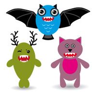 Cute cartoon Monster on a white background vector N2